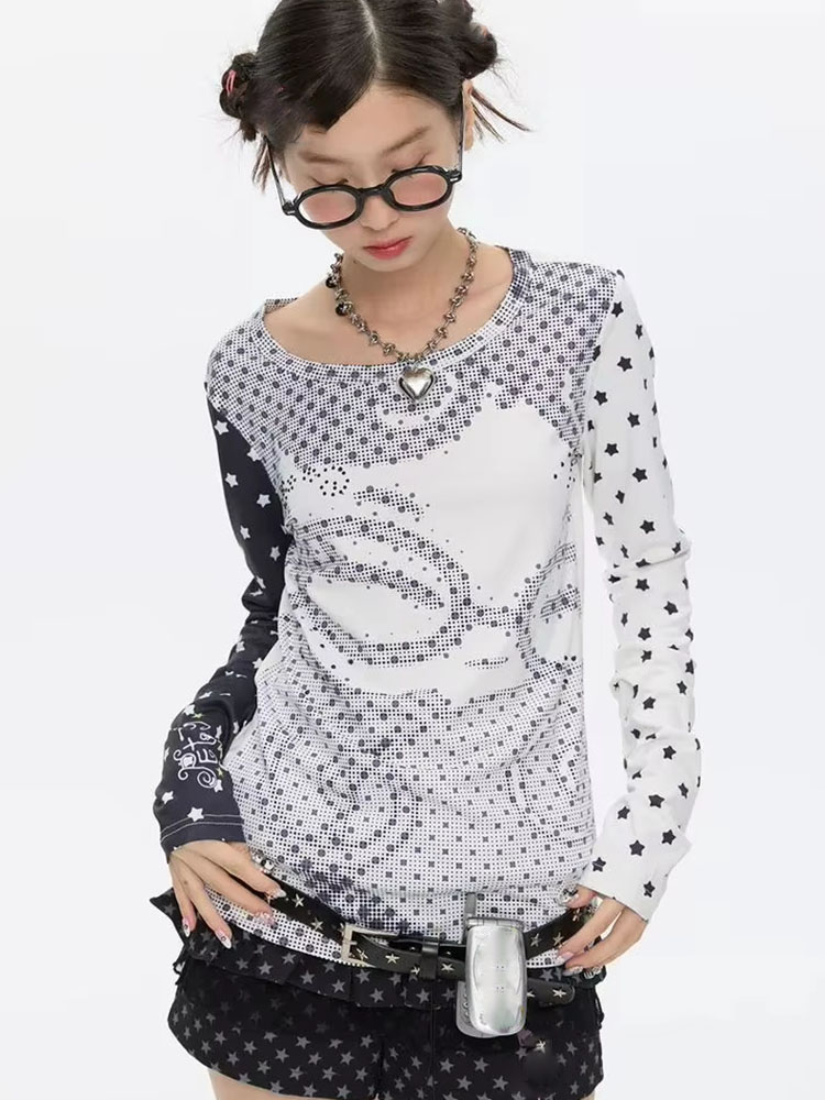 Vintage Fashion For Women - Y2k Aesthetic Long Sleeve T-shirts Women