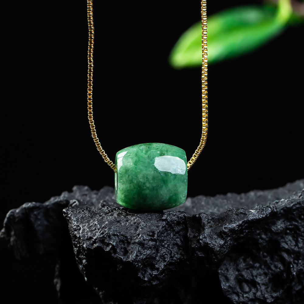 Vintage Fashion For Women - Natural Real Jade Bead Pendant Myanmar