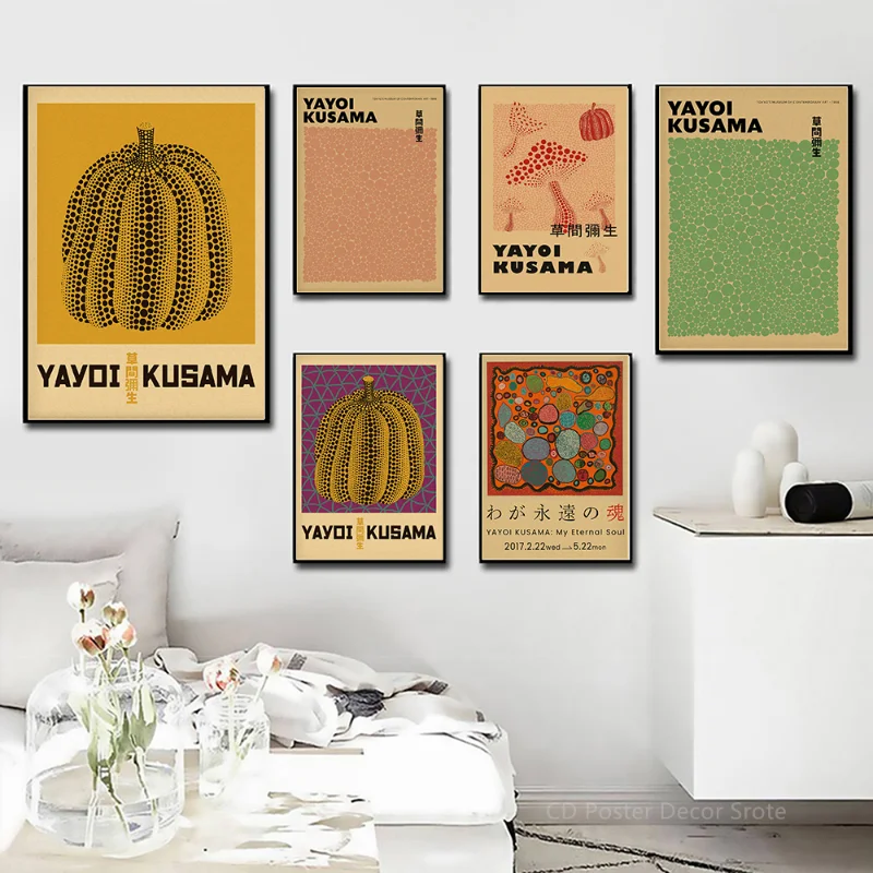Yayoi Kusama Exhibition Poster - đánh giá và giá Vintage Fashion Wallpaper